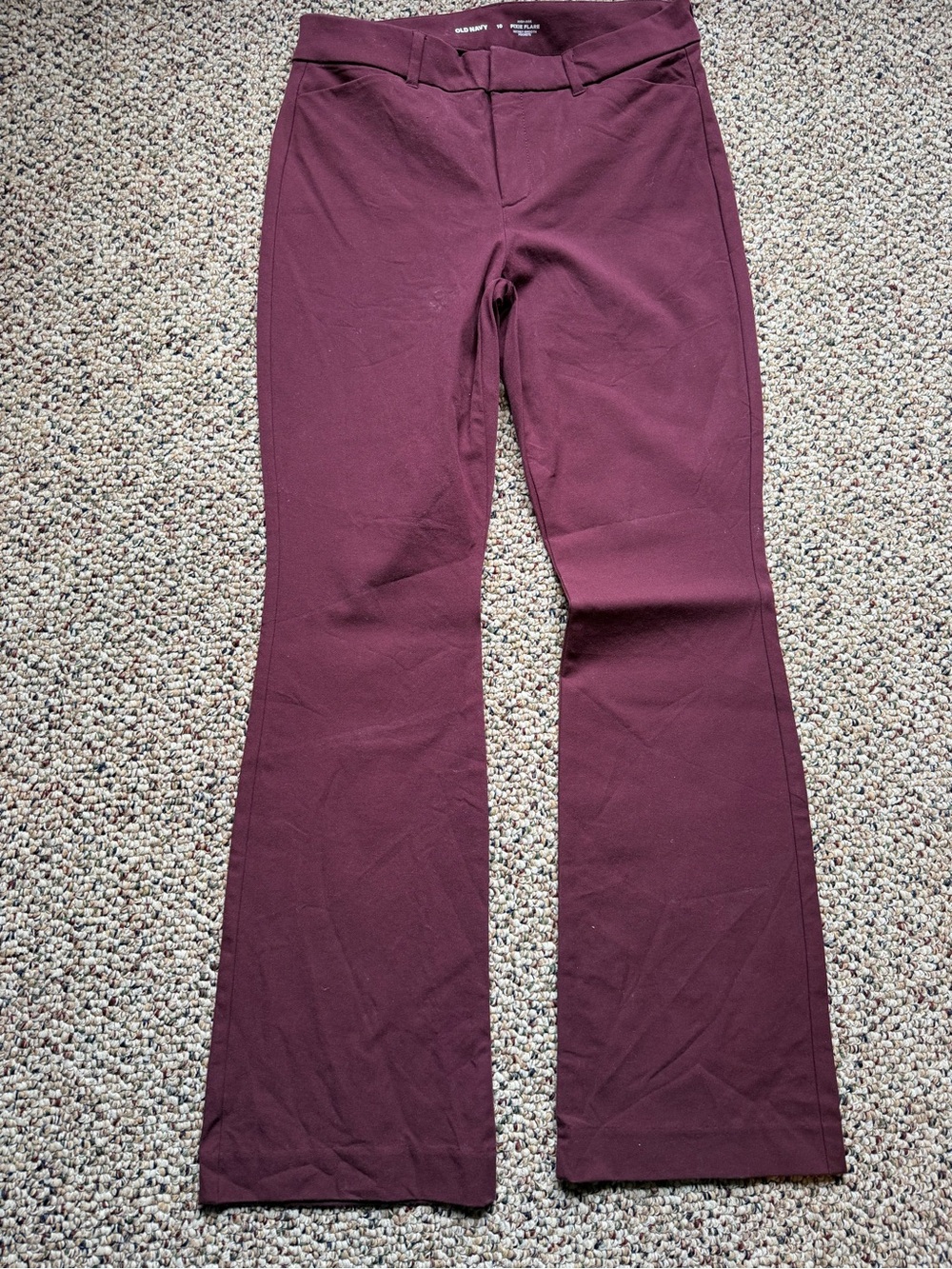 Old Navy Plum High-Rise Pixie Flare Pants